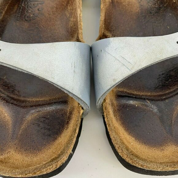 Birkis Slides Metallic Silver 37 Womens Birkenstocks Sandals - Picture 3 of 8